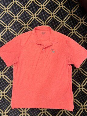 Straight Down LACC Los Angeles Country Club Men’s XXL Golf Polo Coral